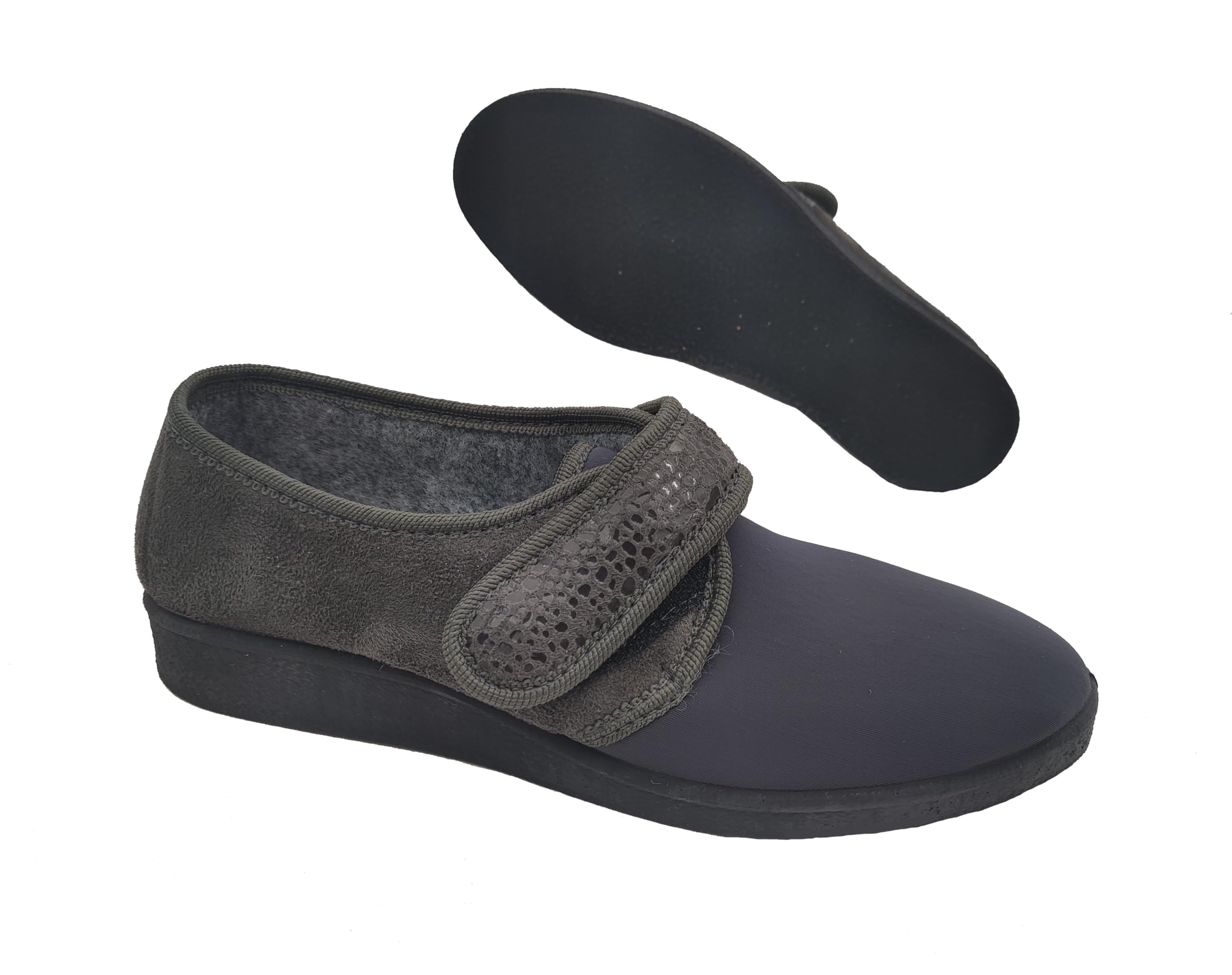 Damskie buty zdrowotne, zimowe/letnie, zamknięte kapcie ortopedyczne z paskiem