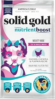 Solid Gold Nutrientboost Mighty Mini Small Breed Dog Food - Dry Dog Food Made with Real Chicken for Any Toy Breed - Grain & Gluten Free Recipe for Gut Health & Sensitive Stomach Support - 3.75 LB Bag