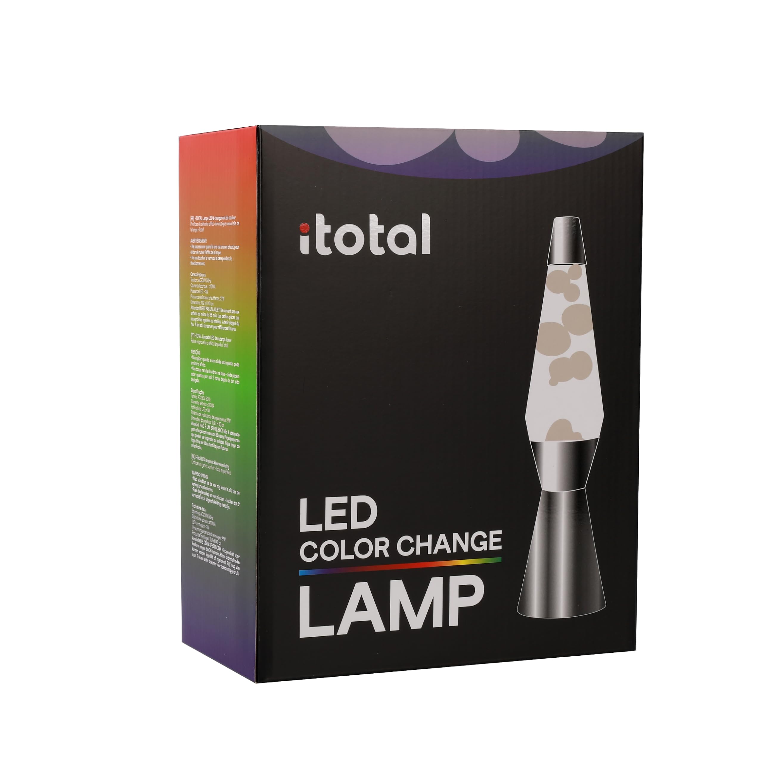 I-TOTAL® - Lampa lawowa LED 36 cm z żaroodpornością wosku, bez żarówki, zmiana koloru (biała i srebrna podstawa)