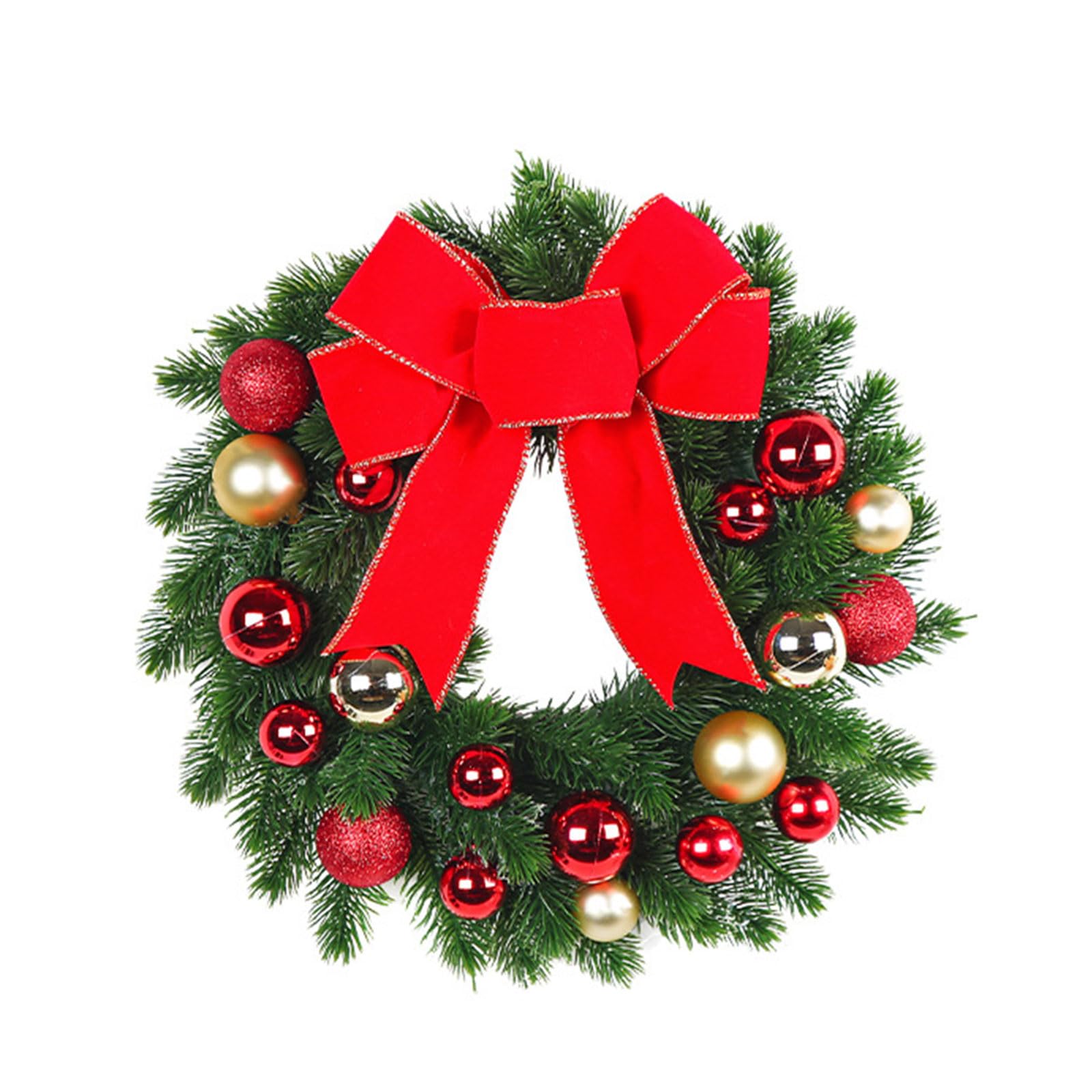 Xinsheinelry Festival Christmas Wreath with Delicate Bow Create Charming Holiday Atmosphere Perfect for Doorways, Indoor Decoration