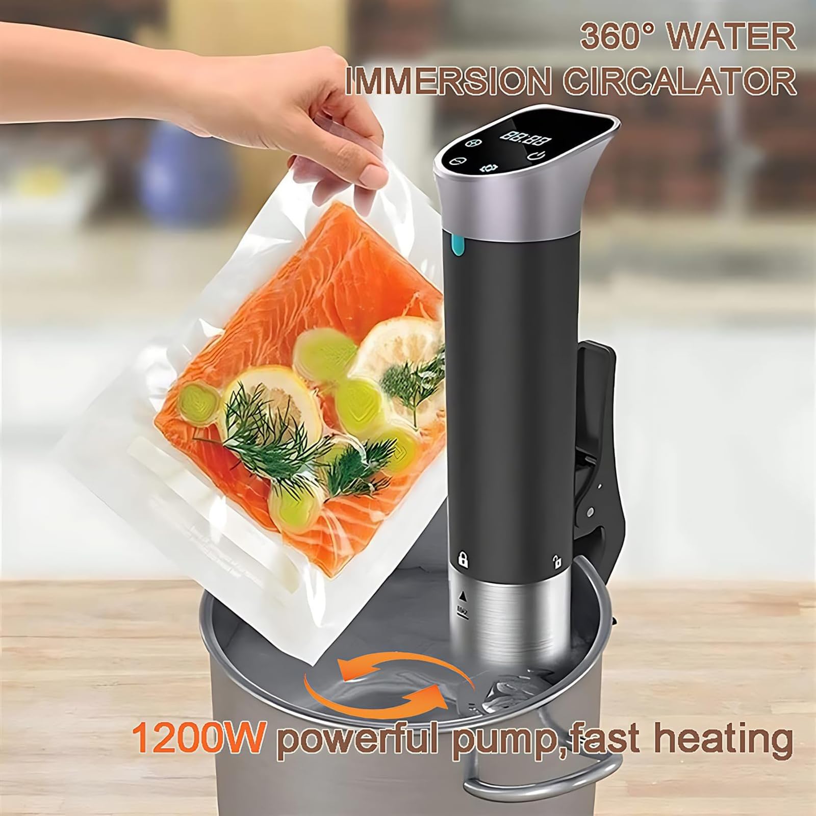 Máquina De Cocción Al Vacío De Precisión, Baño De Agua Al Vacío De 1000 W con Temperatura Precisa De 25 a 90 ℃, Capacidad Máxima De Aplicación: 12 L, para Cocineros Caseros Principiantes