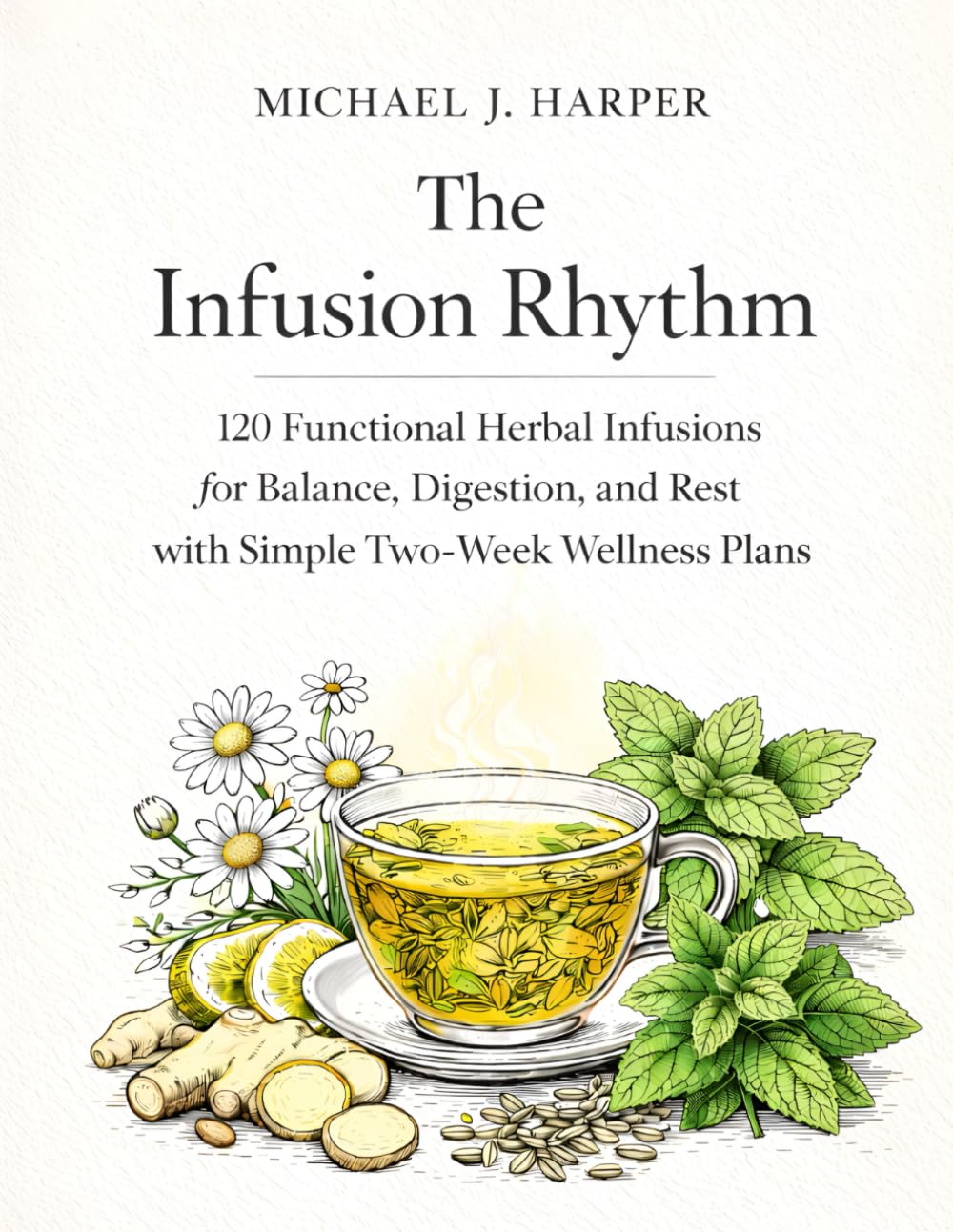 The Infusion Rhythm: 120 Functional Herbal Infusions for Balance, Digestion, and Rest with Simple Two-Week Wellness Plans