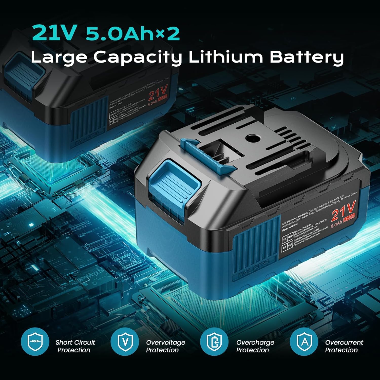 Motosierra sin escobillas de 12 pulgadas compatible con baterías Makita, sierra de jardín eléctrica inalámbrica con 2 baterías de 5Ah y cargador, lubricación automática, para jardín y corte de madera