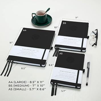 Smart Planner Pro Undated Daily Planner Large A4 Achieve Goals & Increase Productivity with Weekly, Monthly, Work Sections - Organizer Diary with Back Pocket, 3 Satin Bookmarks & Pen Holder