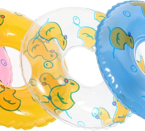 Miniatura 5 de Gadpiparty 5 piezas de mini anillos de natación con patrón de casa de muñecas, anillos de natación para piscina, piscina, flotador, anillos de