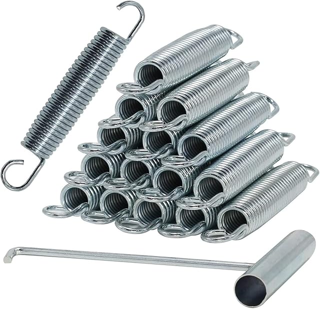 Trampoline Springs for 8ft/10ft/12ft/14ft Trampoline,Heavy-Duty Galvanised 5.5Inch Replacement Springs 16pcs+1pc Puller tool
