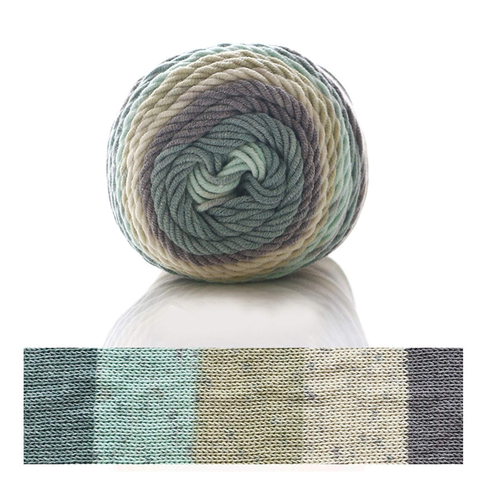 IENNSA 100g 193M Rainbow Segment Dyed Yarn 5 Strand Wool DIY Handmade Knitted Baby Sweater Hat Scarf Sofa Cushion Cake Yarn Chunky Knitting Wool Crochet Yarn soft (Color : 39 Qianshan Yibi)