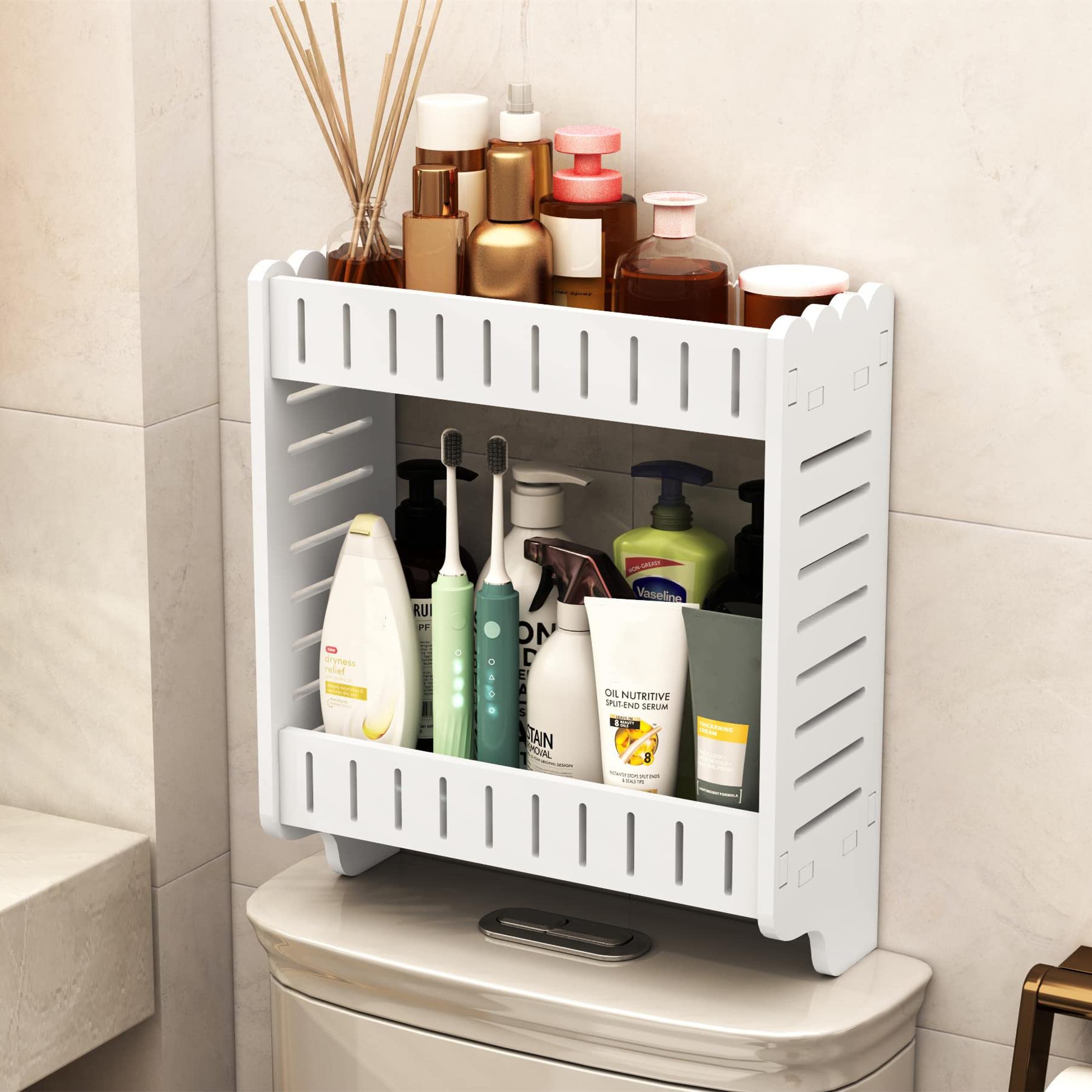 Buy EXILOT Over The Toilet Storage Shelf (White) 2Tier Bathroom