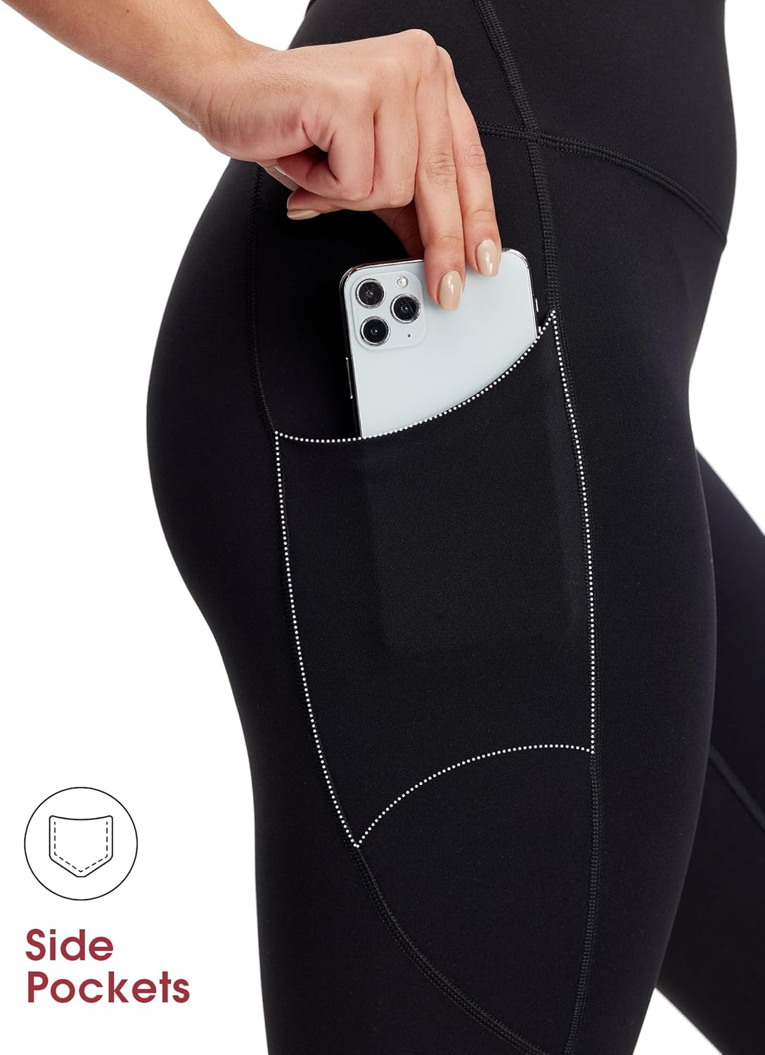 NANJI High Waisted Leggings with Pockets for Women - Buttery Soft, Stretch Yoga Pants, Squat Proof Casual Workout Leggings - Image 3