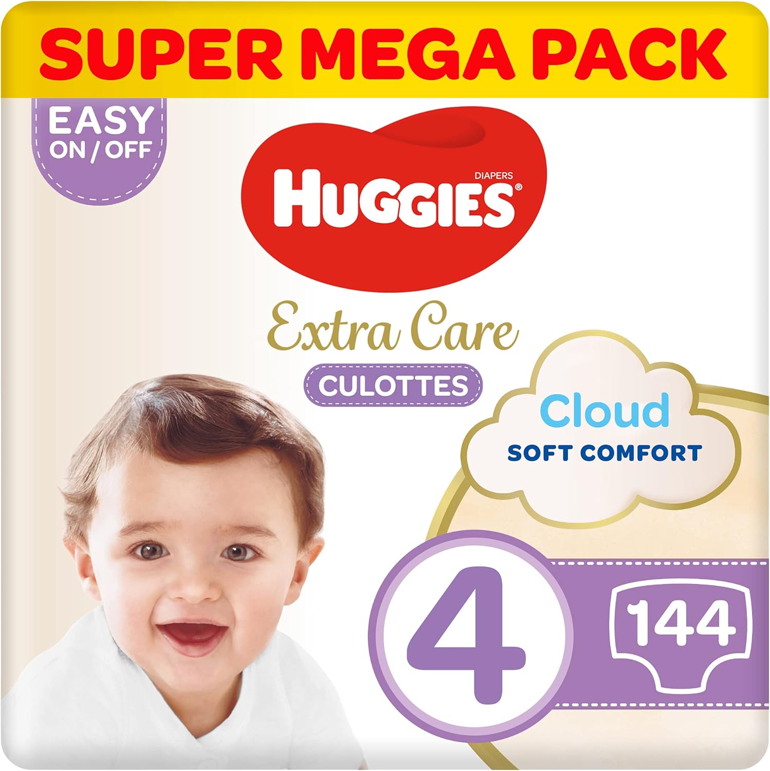Huggies, Extra Care Culottes, Size 4, 914 kg, Super Mega Pack, 144 Diaper Pants