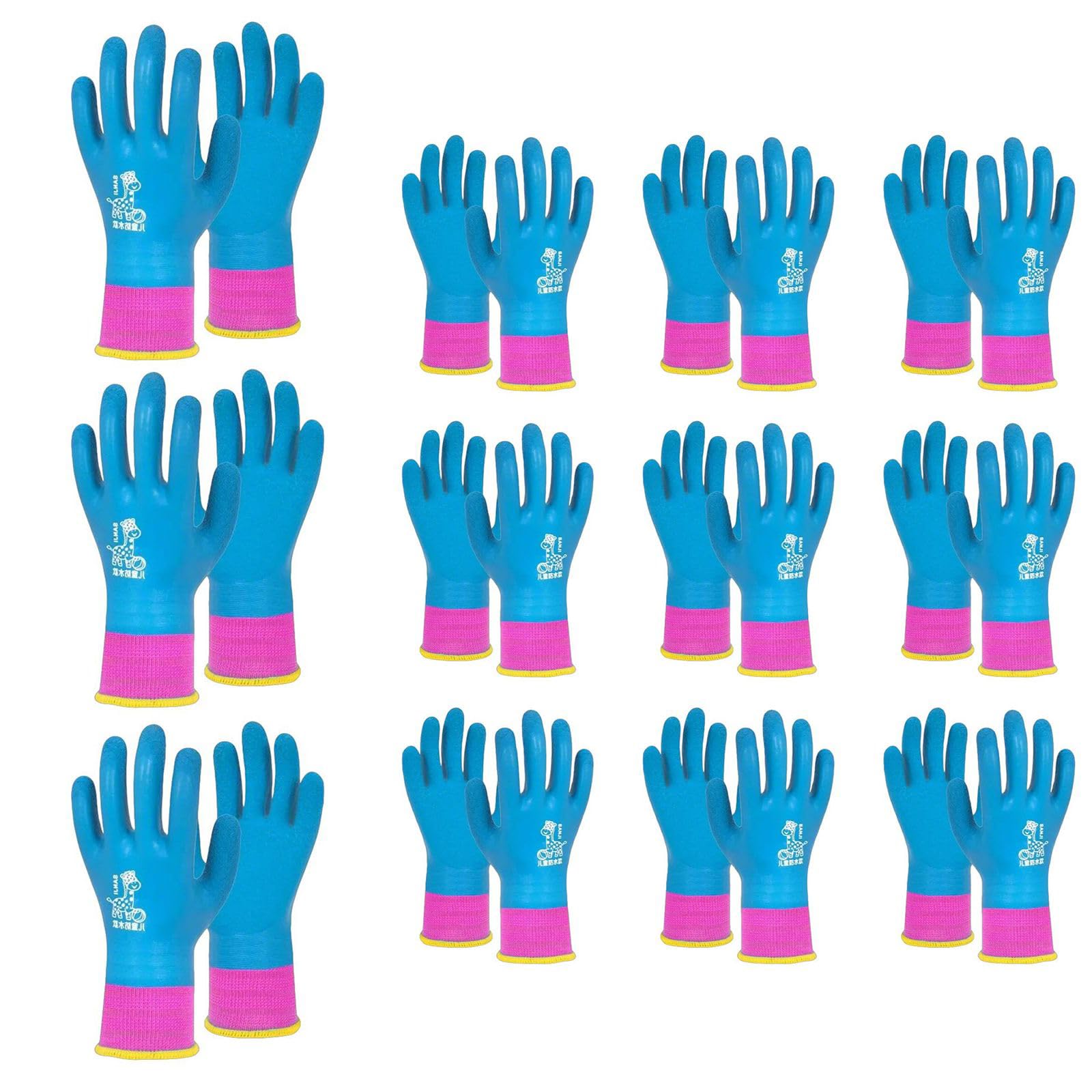 Gants élastiques enfant lot de 12 manipulation animaux domestiques