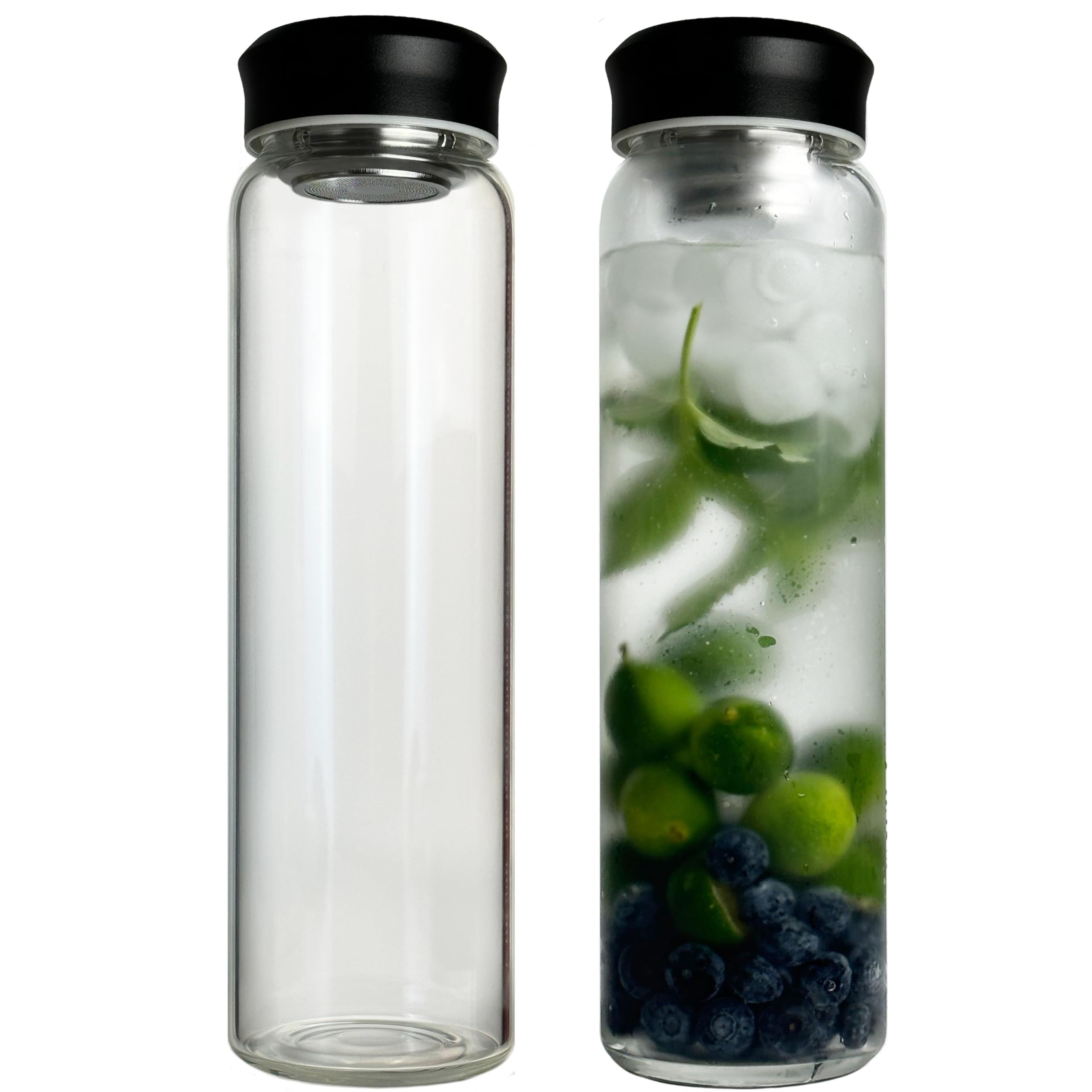 Drinkfles 1l Drinmoaer 1 Liter Drinkfles Glas Met Bamboe Deksel En Hoes  Voor Glazen Fles