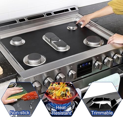 Miniatura 3 de Funda para estufa, protectores superiores de estufa para cocina Samsung de gas, fundas reutilizables para quemadores de gas, revestimiento