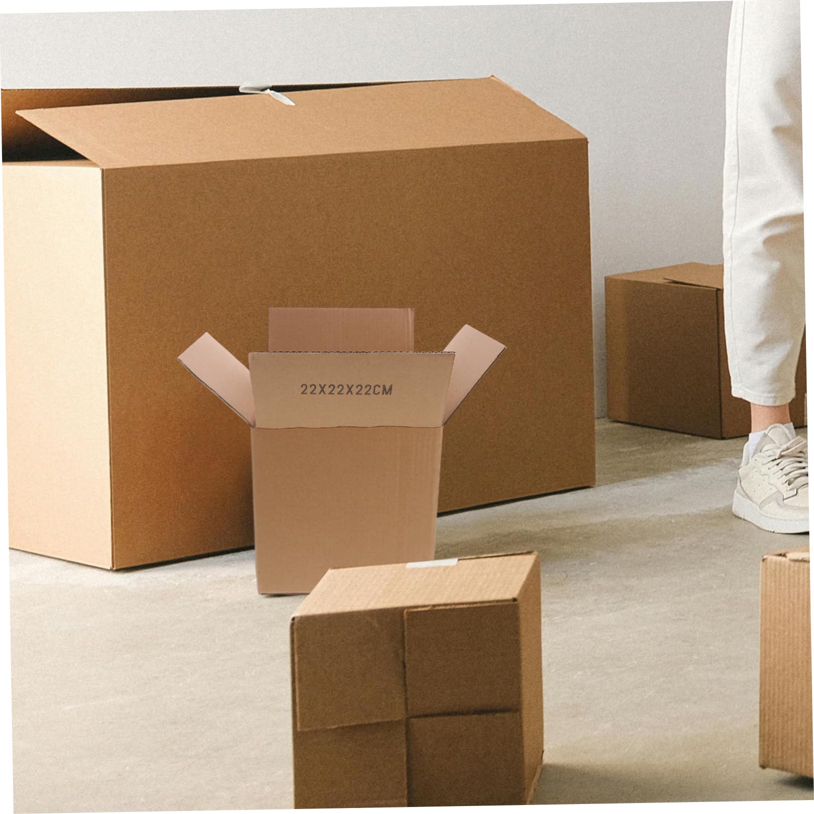 5 Stück Quadratische Umzugskartons aus Papier, Braun | Extra Starke Verpackungskartons, Kleine Kartonboxen, für Packen und Transport