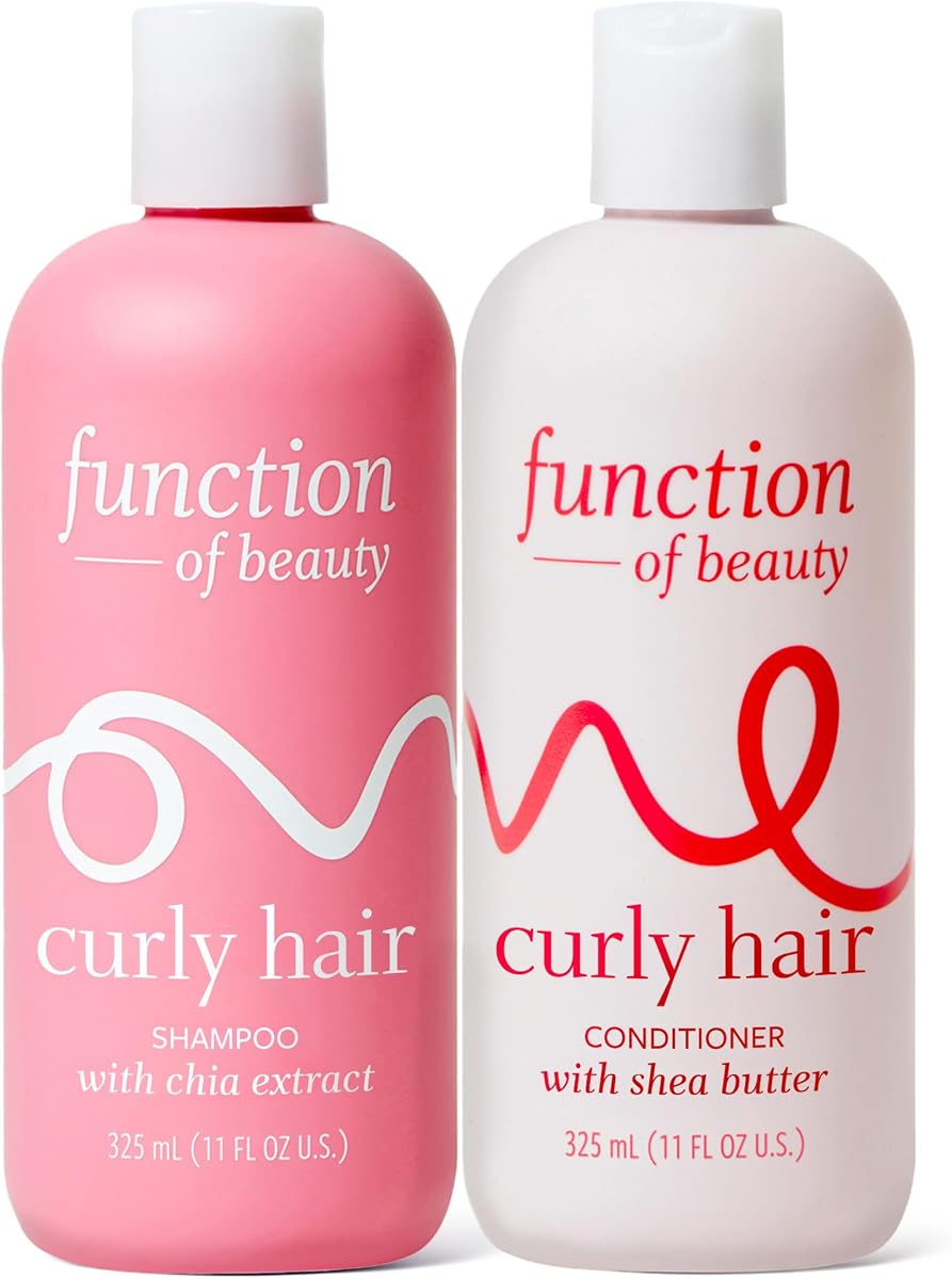 Function of Beauty Curly Hair Shampoo & Conditioner Set - Anti-Frizz | Curl Defining & Moisturizing Sulfate-Free Shampoo & Conditioner for Natural Curls & Bounce - Dry & Dull Hair Care Products