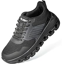 Furuian Steel Toe Shoes for Women Lightweight Safety Sneakers Comfortable Breathable Indestructible Women's Steel Toe Sneakers Composite Toe Work Shoes for Women Ergonomic Design