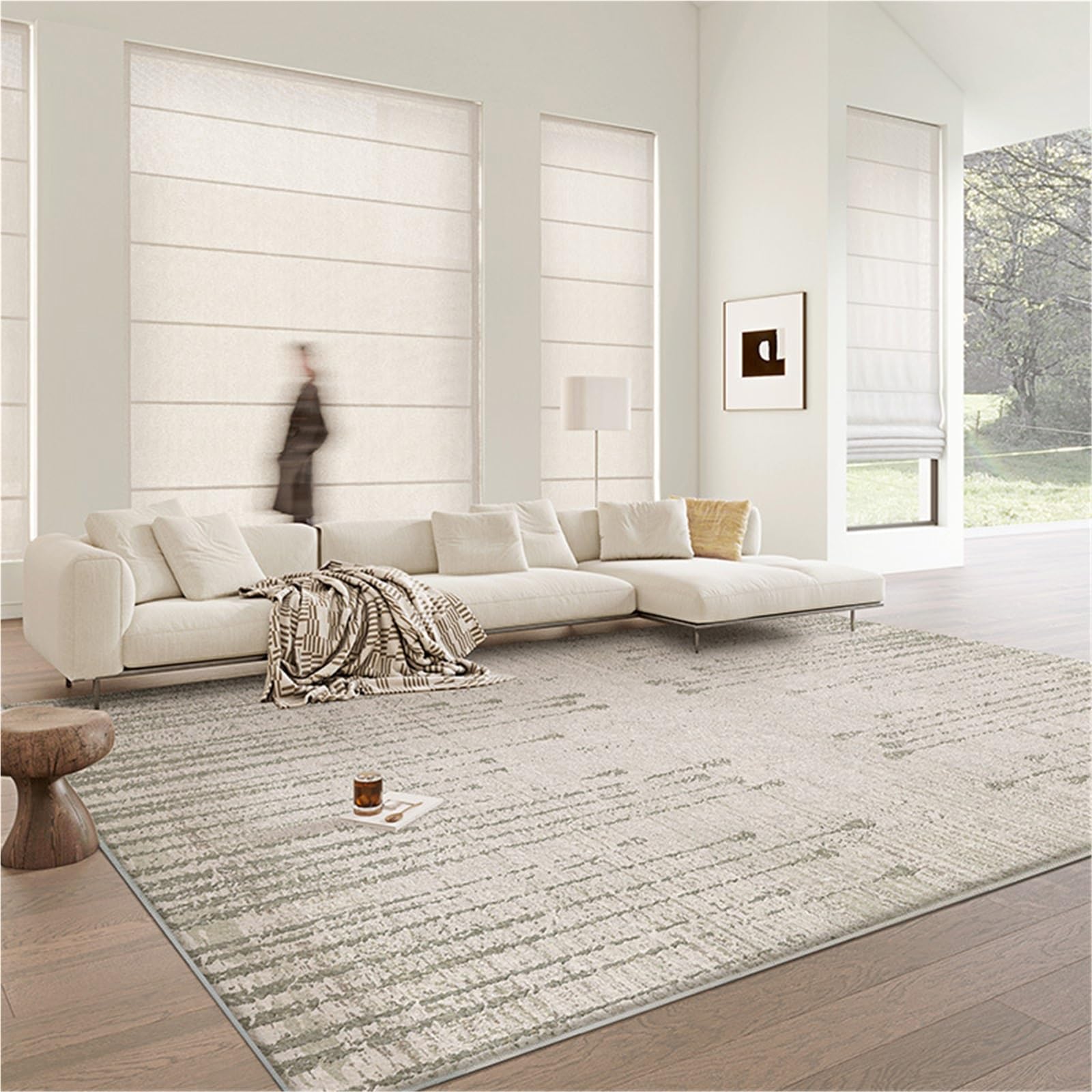 Tapis lavable pour salon avec envers antidérapant et texture douce unique