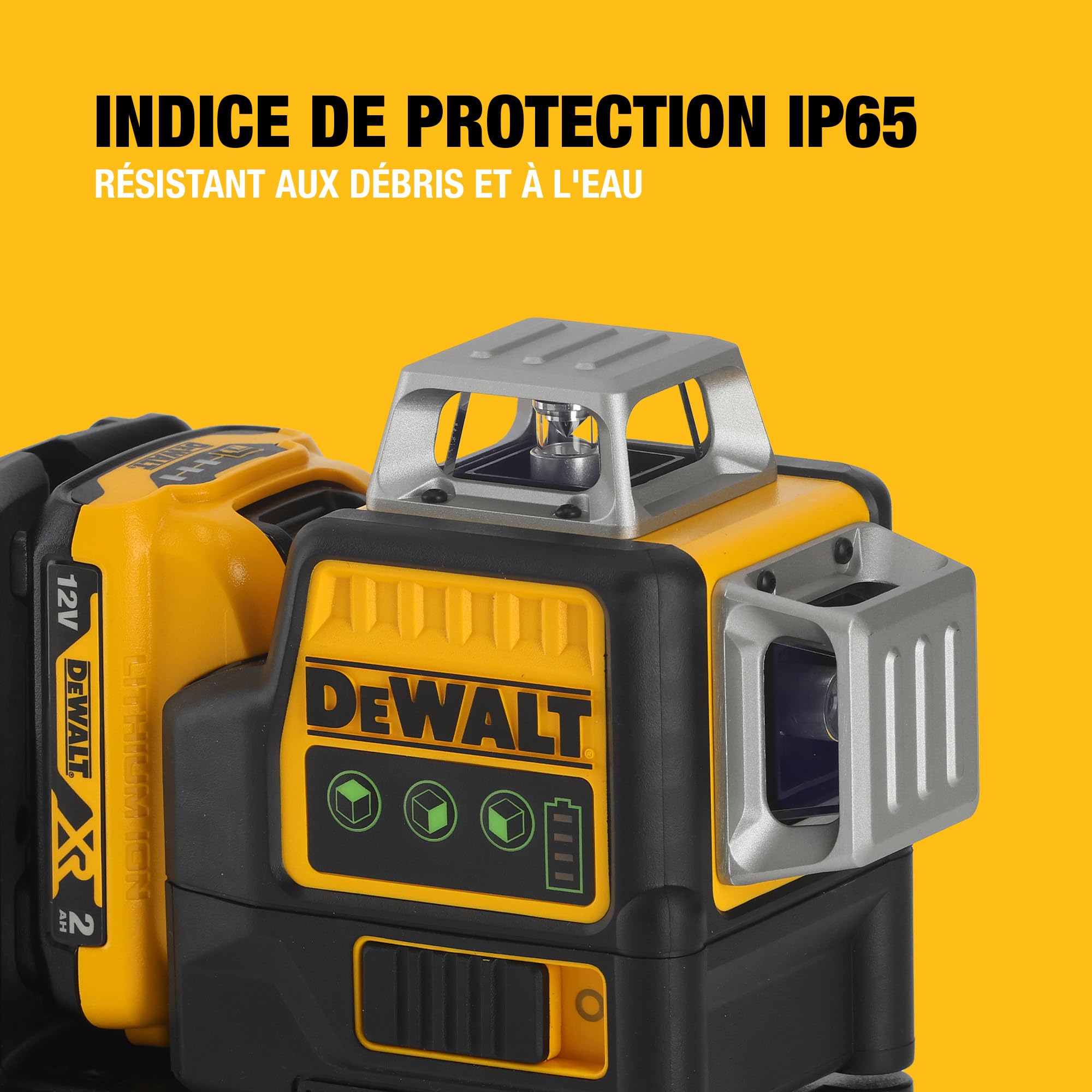 DEWALT - Laser en croix vert XR 12V 3x360°, avec 1x batterie 2Ah, DCE089D1G-QW