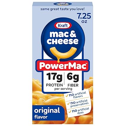 Kraft PowerMac Mac and Cheese, 1 Box, for Protein Easy