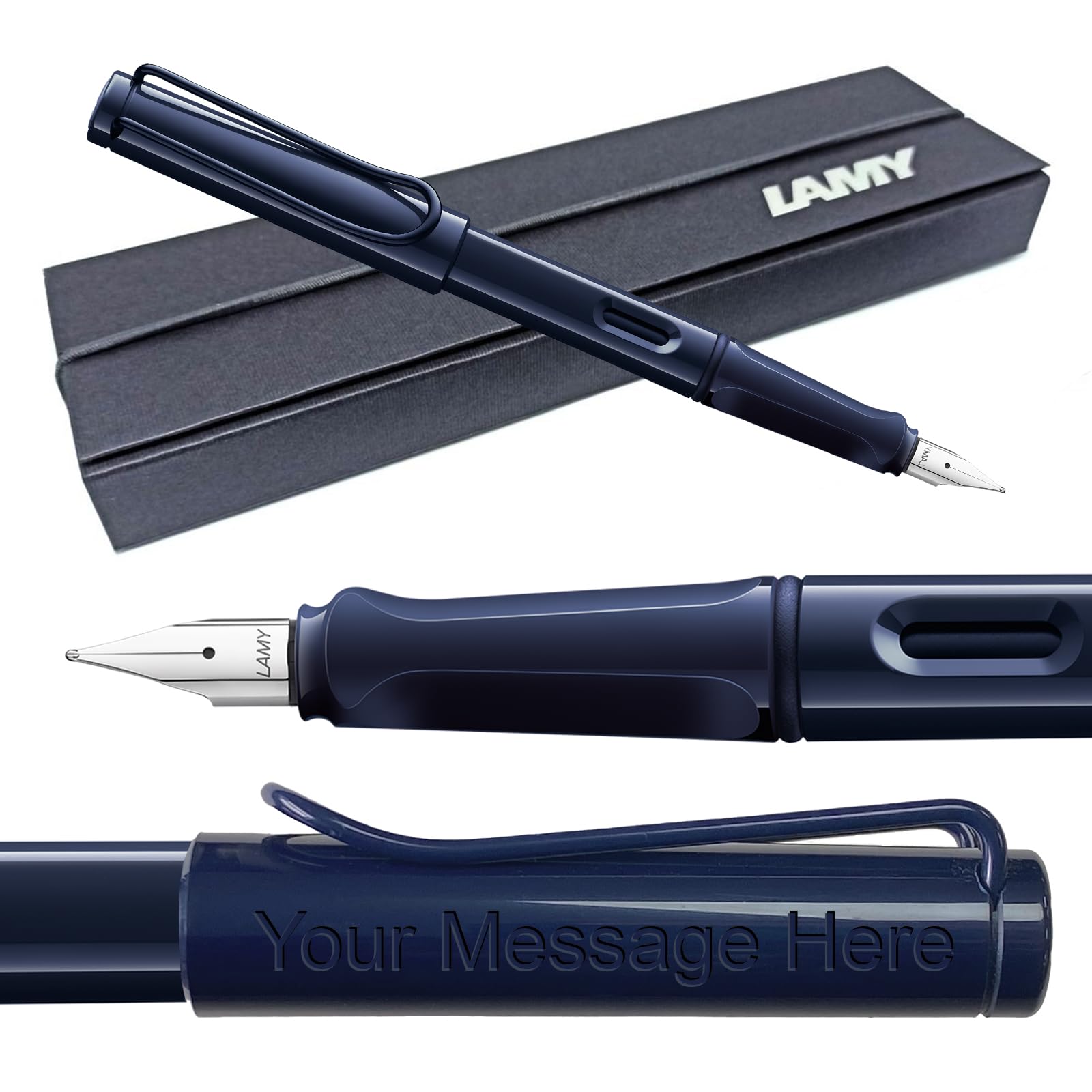 Fountain Pen Lamy Safari - Personalised with Engraving (Medium Nib, Dark Dusk (2025 Special)) — image 1