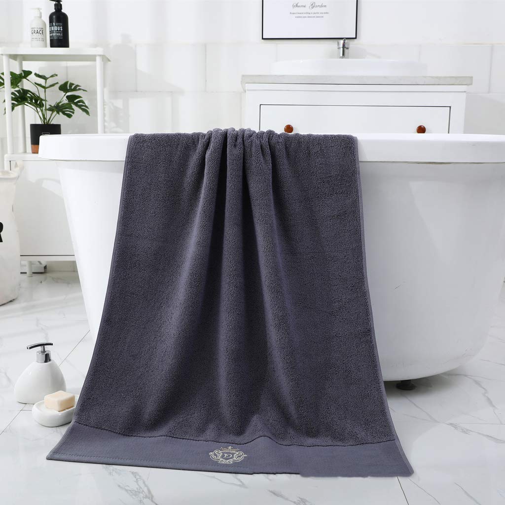 Toallas de baño de lujo gris en juego de 2 piezas, sábanas de algodón de 70x140cm