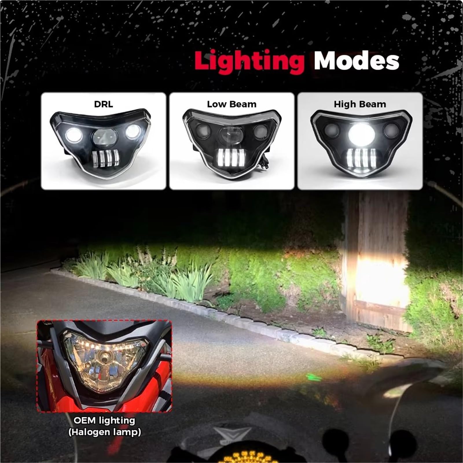 Faro Anteriore per Moto per BMW G310GS G310R 2016-2024 Fari LED per Moto con Kit di Montaggio Devil Eyes