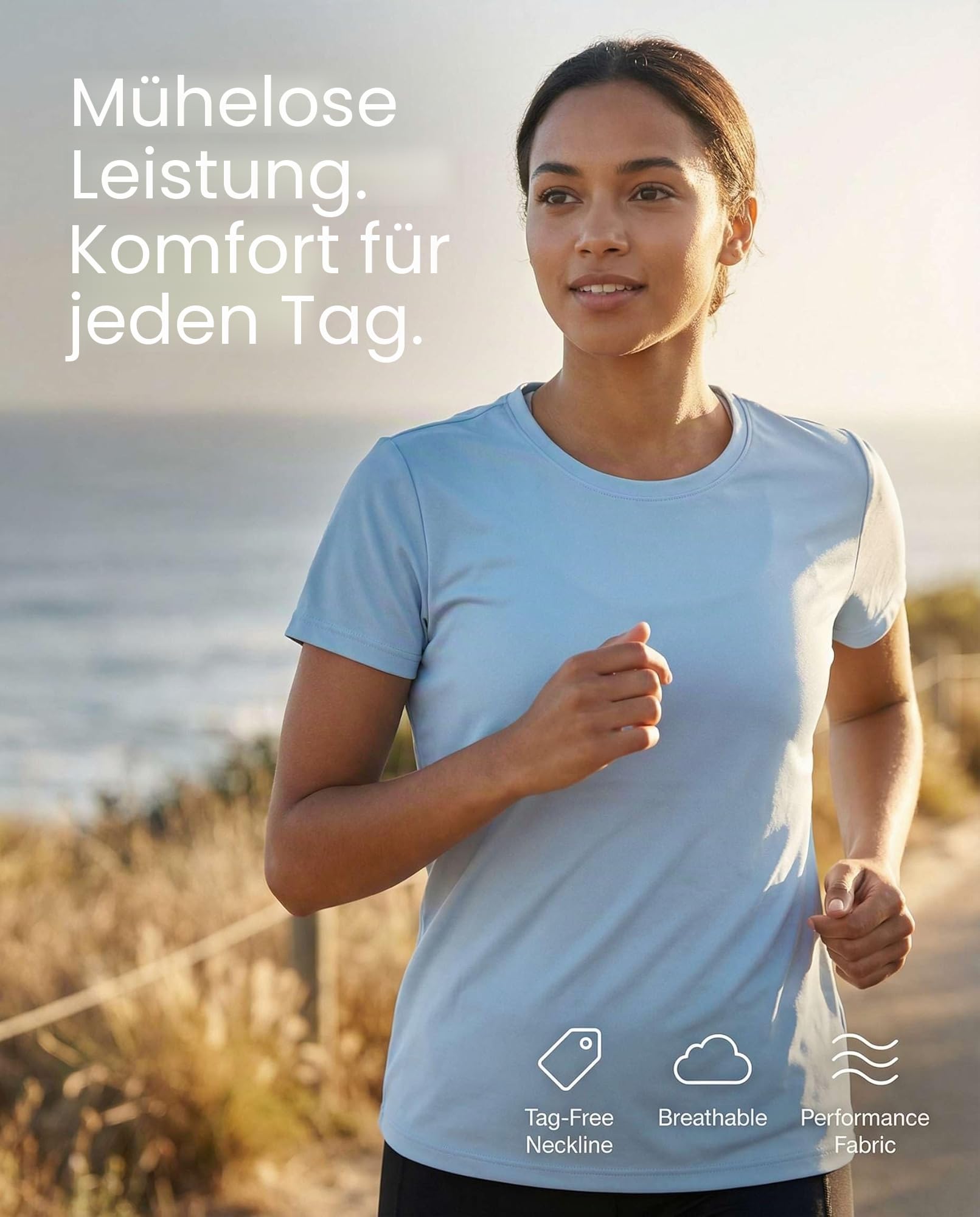Real Essentials 5er-Pack: Kurzärmeliges Damen-T-Shirt, Workout-Top, Fitness, Pilates, Fitnessstudio, Sportbekleidung (Plus erhältlich)