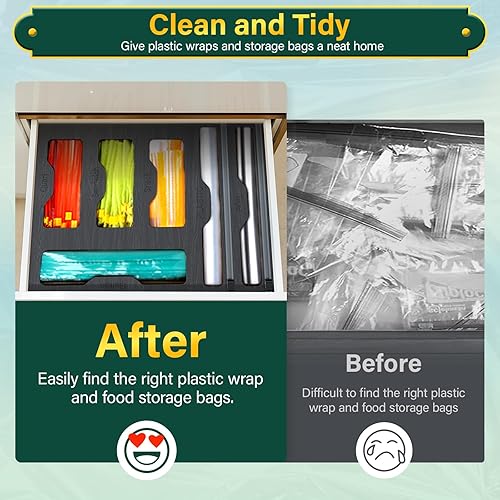 Miniatura 5 de Dispensador de bolsas de basura extra grande, soporte dispensador de bolsas de basura debajo del fregadero, organizador de contenedores de basura,