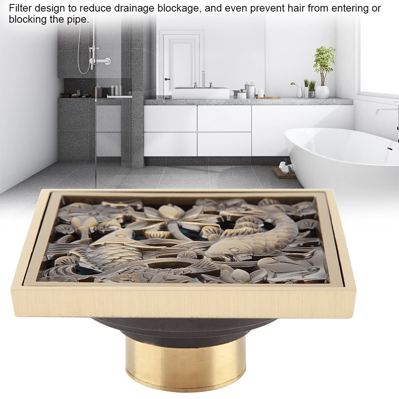 Garosa Drenaje Piso 10 cm lat¨®n con Filtro, Rejilla desag¨¹e Cocina Lavander¨ªa, Recoge residuos hogar Jard¨ªn Exterior, Drenaje Profesional, desag¨¹e Cocina Resistente