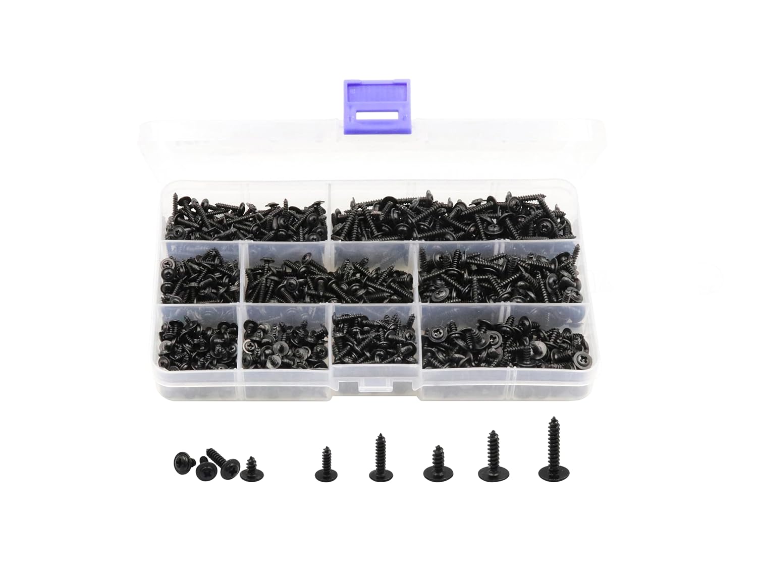 Kit de Tornillos Autorroscantes LBY 900 Piezas 9 Tamaños M2.3 M2.6 M3