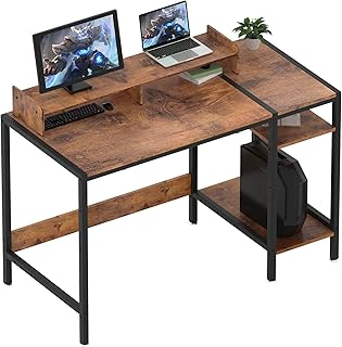 Jiandi ゲーミングデスク パソコンデスク ラック付き 幅108 奥行46cm pc 勉強机 オフィス 学習 棚付