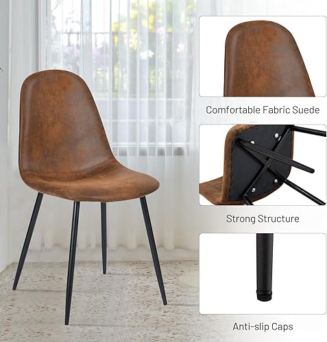 Miniatura 6 de FurnitureR Sillas de comedor, cómodas sillas laterales tapizadas sin brazos para el hogar, cocina, dormitorio, sala de estar, restaurante de