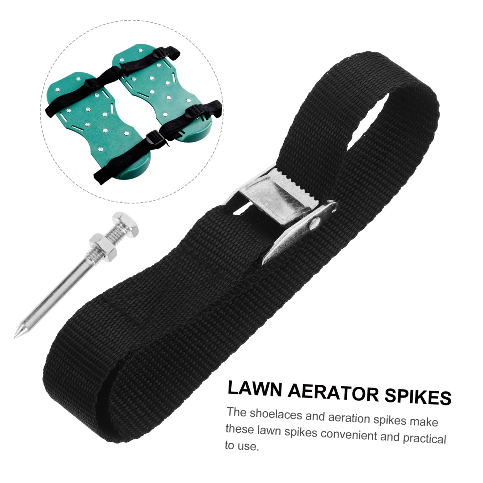 Alipis Aerating Shoes for Grass Lawn Aerator Sandals Straps 30pcs Spike Shoes for Garden Lightweight Portable