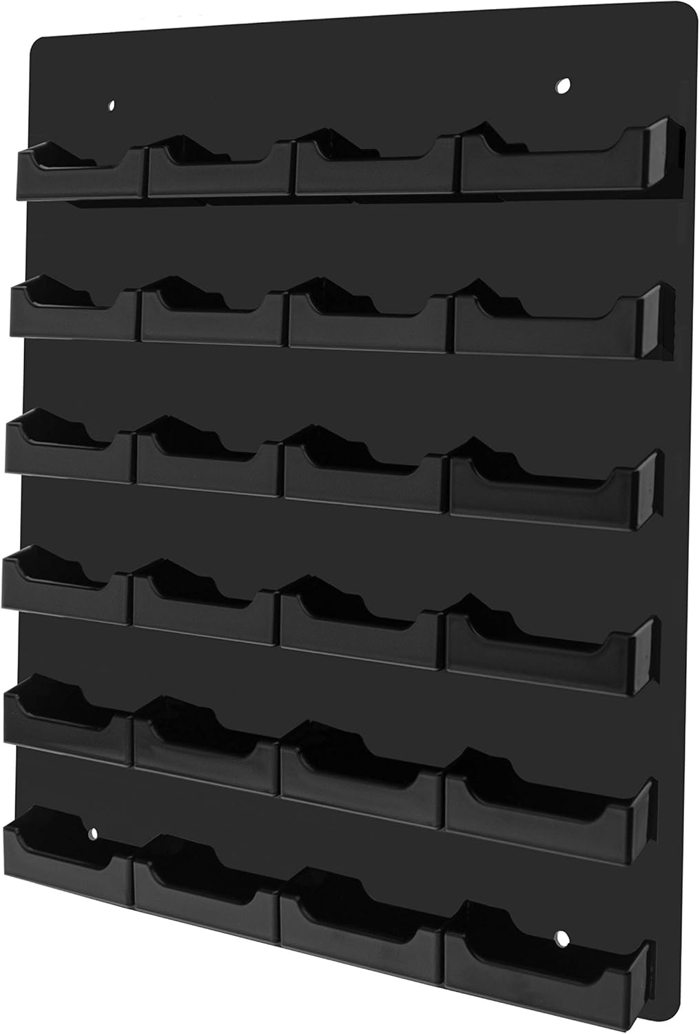 Marketing Holders Wall Business Card Holder with Hanging Hardware Black Acrylic 24 Slot Display Holds 3.5" x 2" Horizontal Printed Gift or Appointment Cards for Medical Facilities and Law Offices