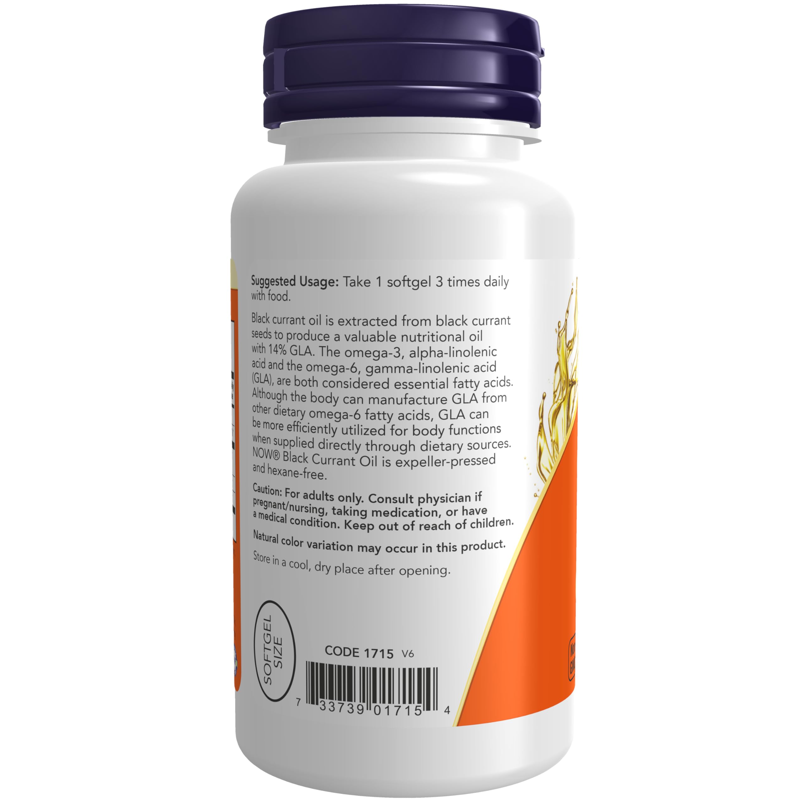 NOW Supplements, Black Currant Oil 500 mg with 70mg GLA, 100 Softgels — Amazon image 3
