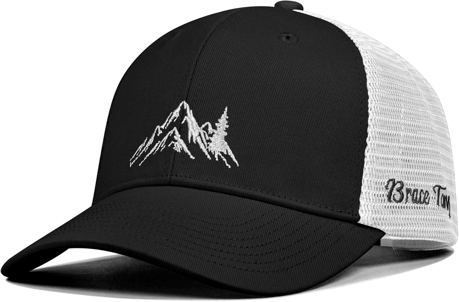 Mountain & Tree Outdoor Trucker Hat for Men Women, Embroidery Gift Baseball Cap for Hiking & Camping