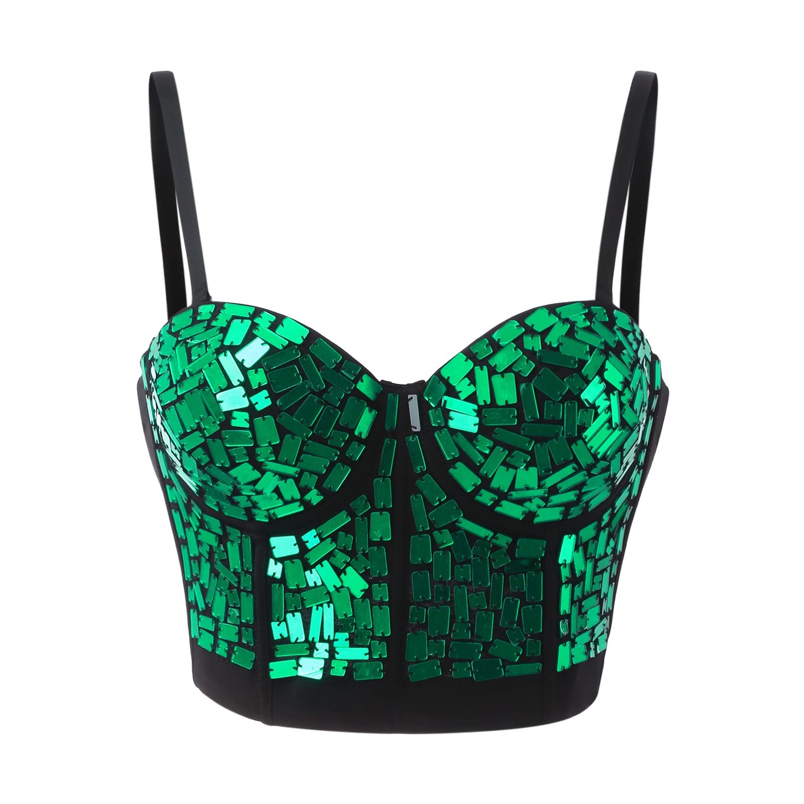 Camiseta sin mangas con purpurina para mujer, con lentejuelas brillantes, para fiesta, sin mangas, para salir, camisola de verano con diamantes de imitación, camiseta básica sin mangas con tirantes
