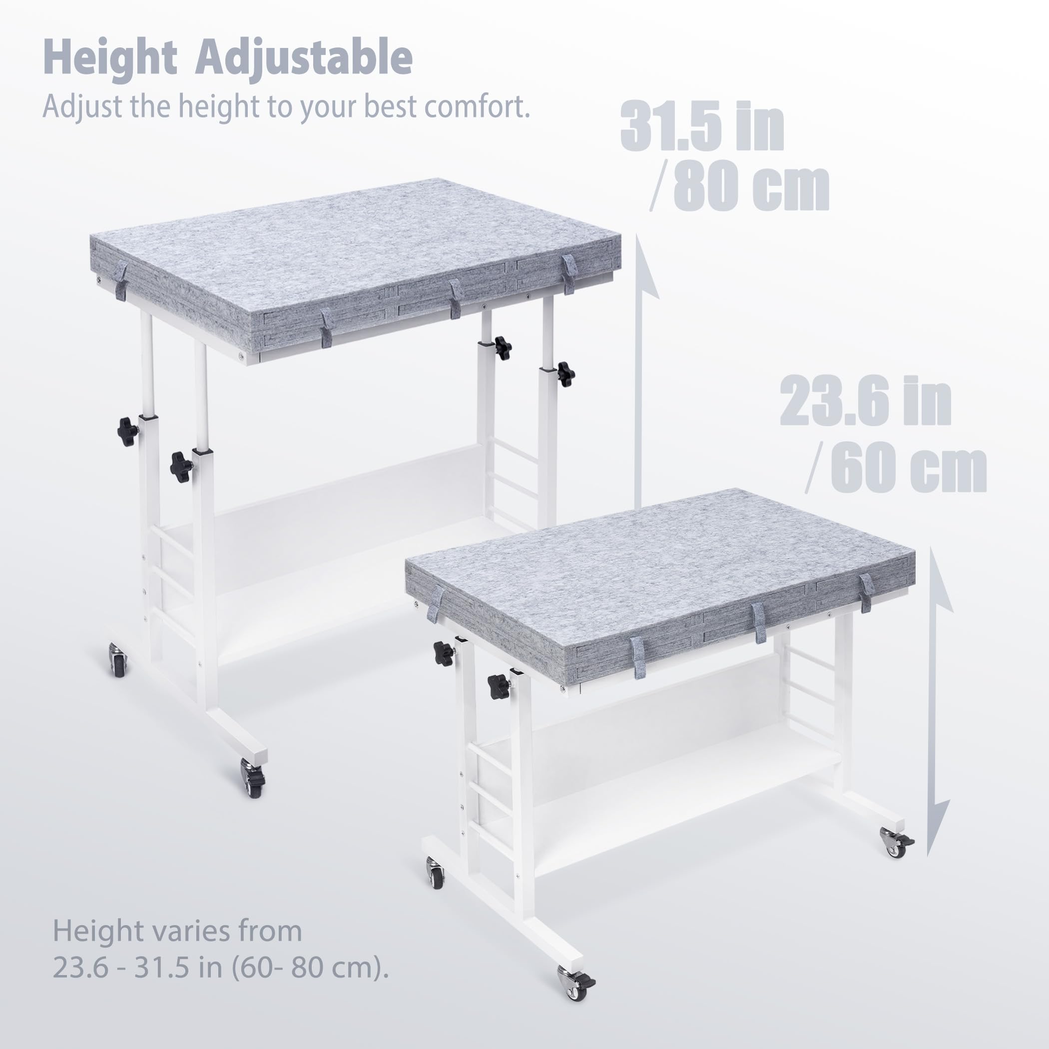 Tektalk Rompecabezas de Fieltro Plegable de 2000 Piezas con Ajuste de Altura, Mesa de Rompecabezas con 2 Cubiertas de Fieltro y 8 bandejas de clasificación/cajones, Caballete con Patas, Cerrado con 4