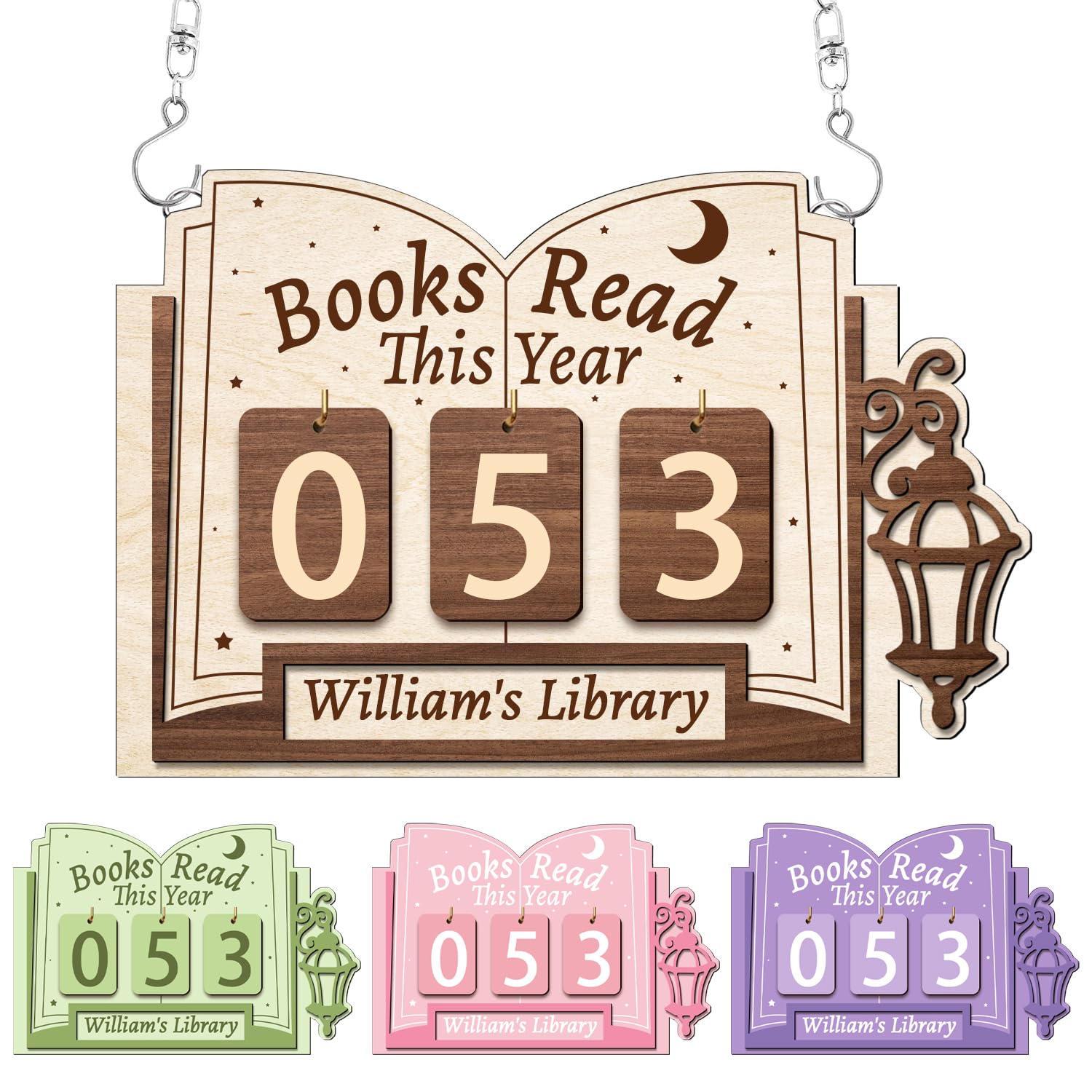 Hvnywmmg Style 10 Books Read This Year Counter Sign – Personalized Reading Tracker Plaque, Custom Bookish Gifts For Readers, Librarians, Teachers – Bookshelf Décor For Reading Challenge