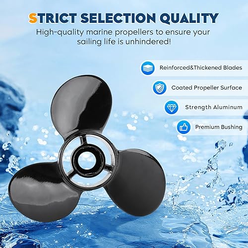 Miniatura 4 de Hélice fuera de borda para barco 14 12x19, 14.25x21, 14x19, 13 14x17, 13 34x15, 14x13, 13.4x15, 10 38 x13, 9x9 apto para motores Mercury 6-300HP, 4