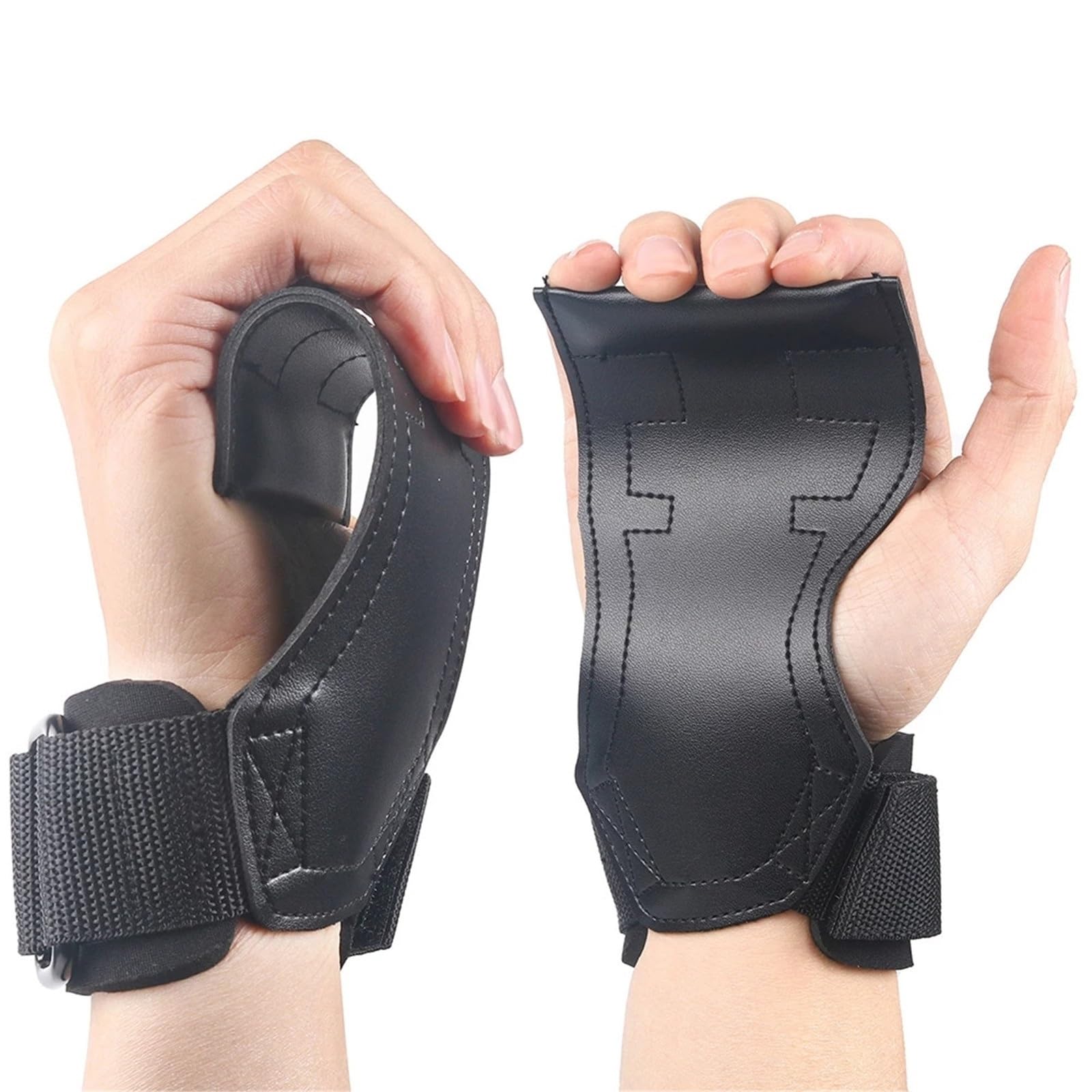 Ganci per Sollevamento Pesi Cinghie da Polso for Sollevamento Pesi Palestra Fitness Gancio Cinturino for Pesi Pull-up Guanti for Sollevamento Pesi for Allenamento con i Pesi per Uomini e Donne