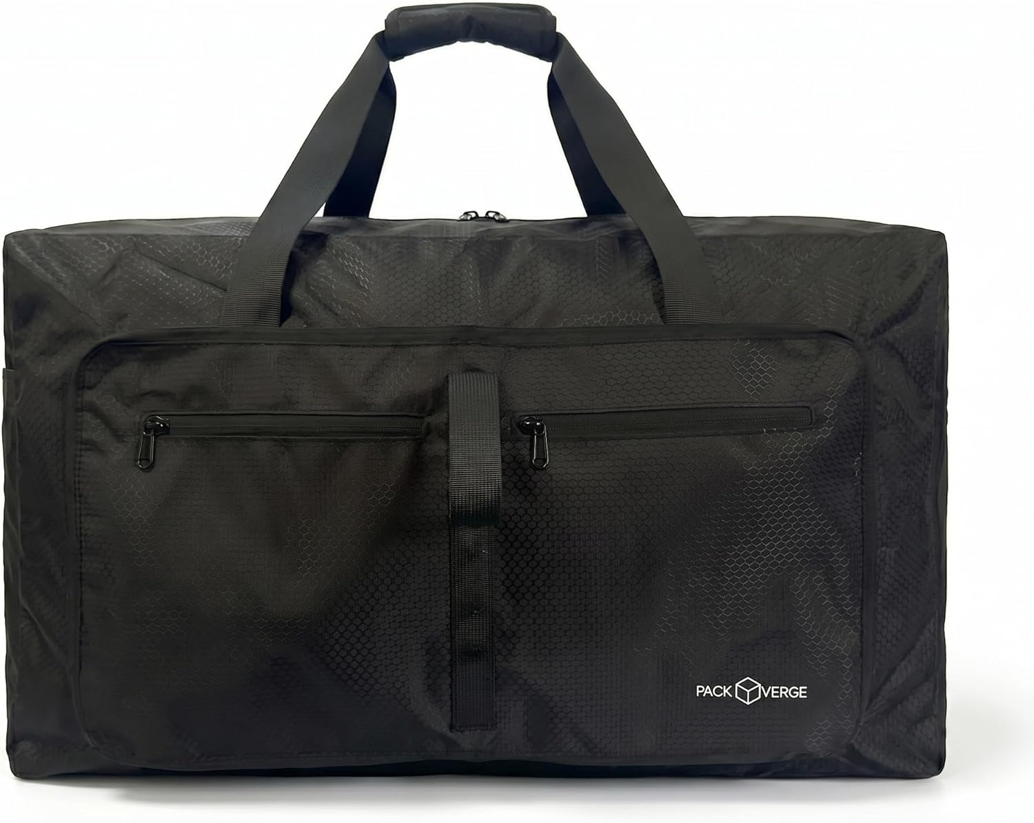 Foldable Duffle Bag for Travel – Lightweight Packable Duffel Bag, Collapsible Weekender Overnight Travel or Gym Bag, Water-Resistant, Large Capacity (Black)