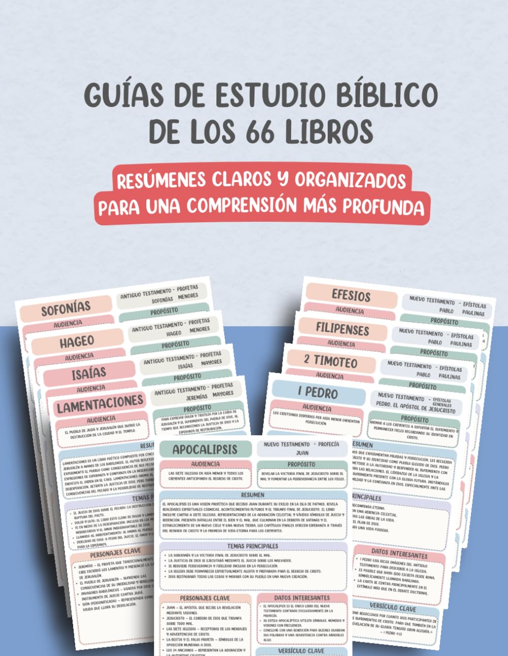 Guías de Estudio Bíblico de los 66 Libros: Resúmenes Claros y Organizados para una Comprensión Más Profunda (Colección de Guías de Estudio de los 66 Libros de la Biblia)