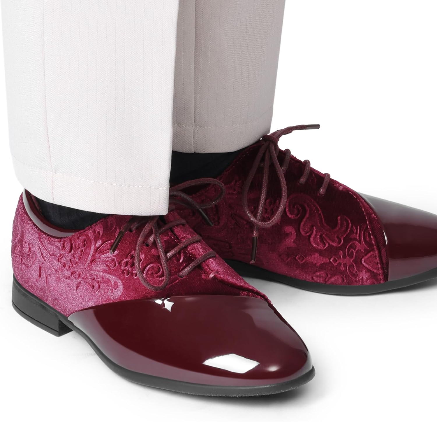 Bruno Marc Boys Dress Shoes Formal Patent Velvet Tuxedo Oxford Shoes - Image 7