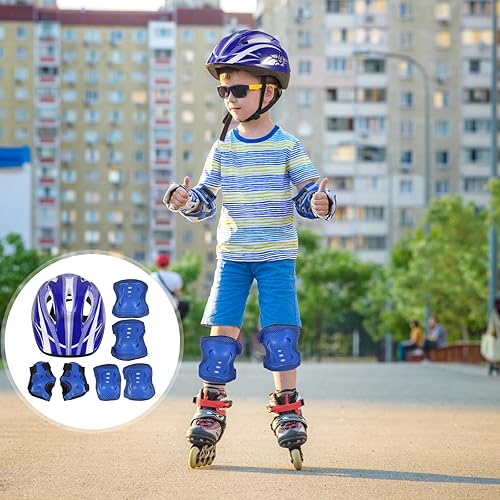 Miniatura 2 de CLISPEED Casco para niños con equipo deportivo rodilleras coderas muñequeras casco para niños de 3 a 8 años de edad ciclismo patineta patinaje sobre