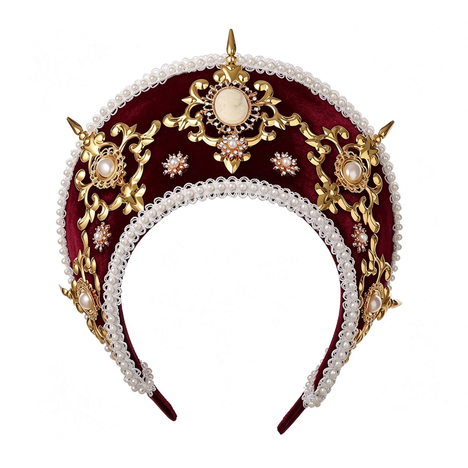BPURB Tudor Queen Anne Boleyn Elizabethan Royal Coronet Hood Tiara Hat