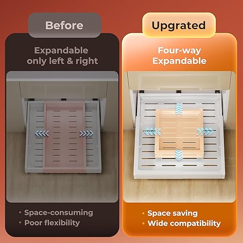 Miniatura 4 de 1 paquete de organizador de gabinete extraíble, cajón deslizante de ancho expandible (12-19 pulgadas) y profundidad (17-23 pulgadas) con 3
