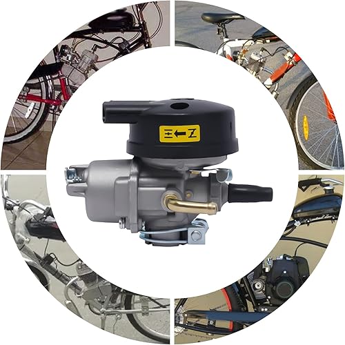 Miniatura 8 de QUEWATSA Kit de motor de bicicleta de 80 cc, kit de motor de bicicleta de 2 tiempos con motor de gasolina de doble cilindro Speedoemter, motor de