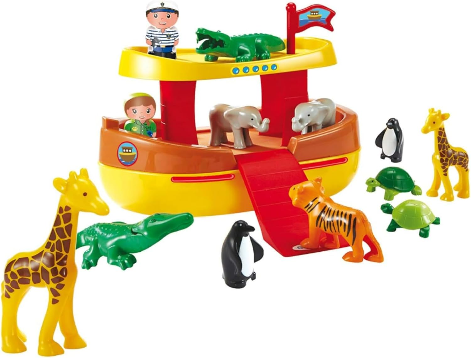 3007 Ecoiffier Toys - Abrick-L'Arche de Noé-2 Characters + 11 Animals - from 18 Months - Made in France