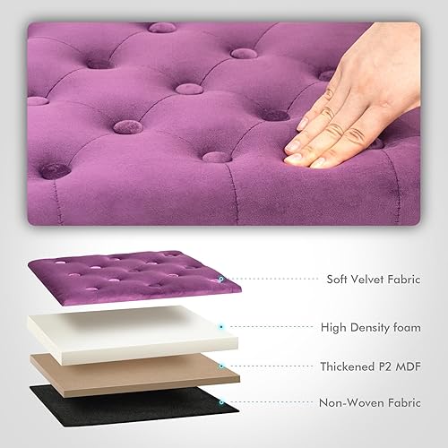 Miniatura 67 de B FSOBEIIALAO Otomano plegable para almacenamiento, banco largo para zapatos, reposa pie de franela, asiento, de 31.5 x 15.7 x 15.7 pulgadas.,